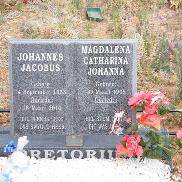 PRETORIUS Johannes Jacobus 1933-2010 &amp; Magdalena Catharina Johanna 1939-