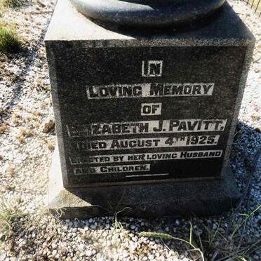 PAVITT Elizabeth J. -1925