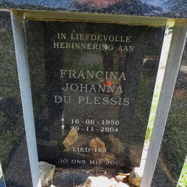 PLESSIS Francina Johanna, du 1950-2004