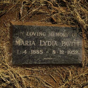 PAVITT Maria Lydia 1885-1952