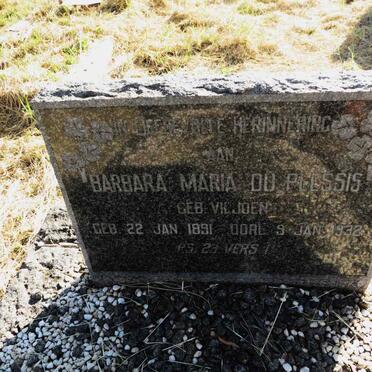 PLESSIS Barbara Maria, du nee VILJOEN 1891-1932
