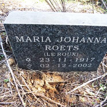 ROETS Maria Johanna nee LE ROUX 1917-2002