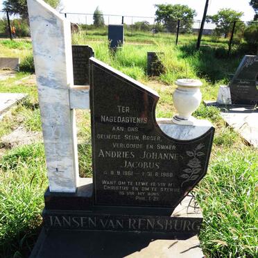 RENSBURG Andries Johannes Jacobus, Jansen van 1961-1988