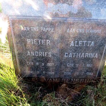 RENSBURG Pieter Andries, Janse van 1907-1966 & Aletta Catharina 1912-1993