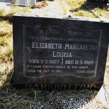 RAMSBOTTOM Elizabeth Margaretha Louisa 1907-1989