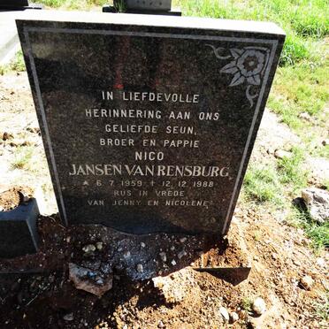 RENSBURG Nico, Jansen van 1959-1988