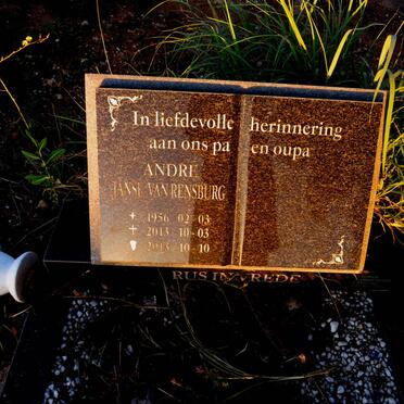 RENSBURG Andre, Janse van 1956-2013