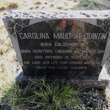 St. QUINTIN Carolina Maud nee GOLDSWORTHY 1881-1919