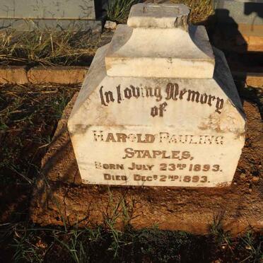 STAPLES Harold Pauling 1893-1893