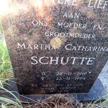 SCHUTTE Martha Catharina 1919-1994