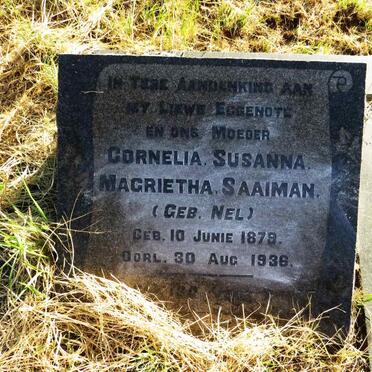 SAAIMAN Cornelia Susanna Magrietha nee NEL 1879-1936