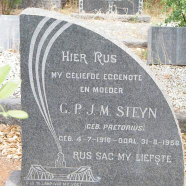 STEYN G.P.J.M. nee PRETORIUS 1918-1958