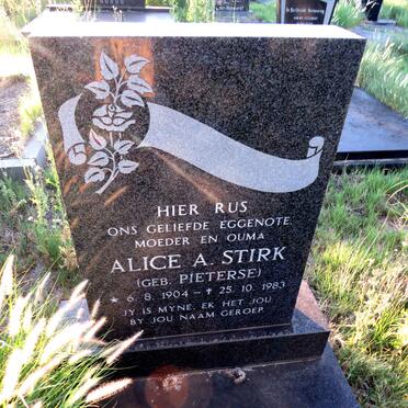 STIRK Alice A. nee PIETERSE 1904-1983