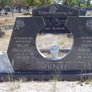 SCHOLTZ Willem Christoffel 1896-1985 &amp; Martha Margaretha 1896-1991
