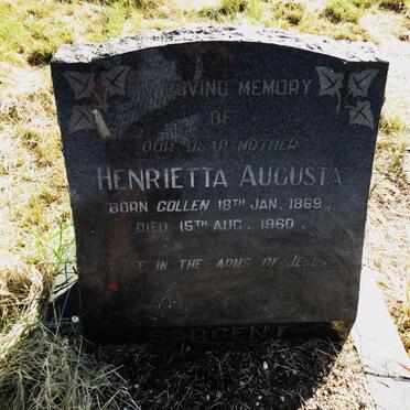 SARGENT Henrietta Augusta nee COLLEN 1869-1960