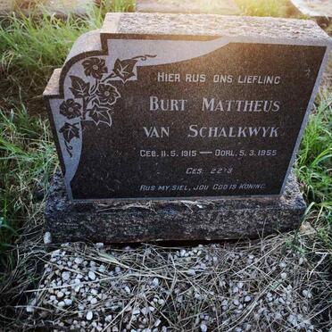 SCHALKWYK Burt Mattheus, van 1915-1955