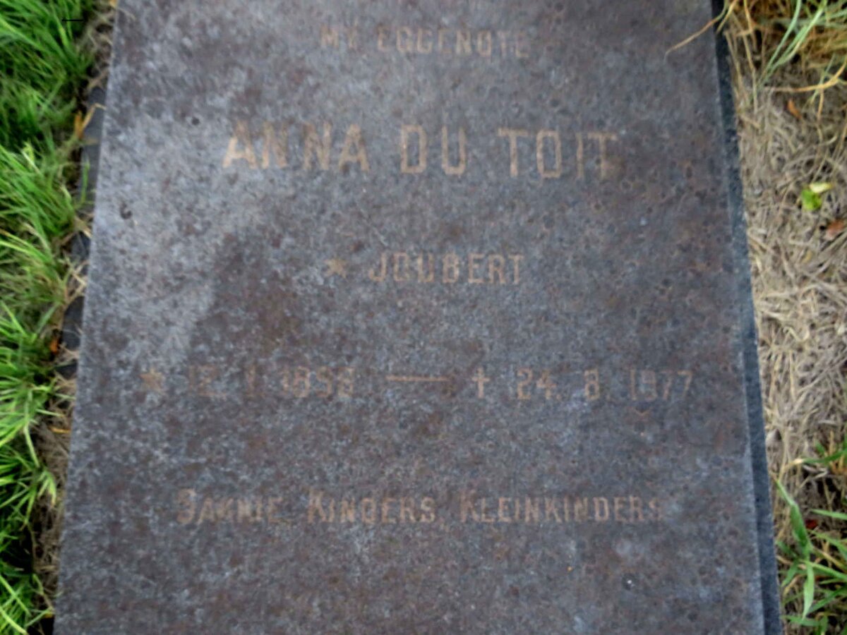 TOIT Anna, du nee JOUBERT 1898-1977