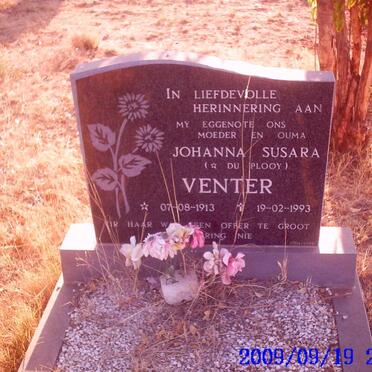 VENTER Johanna Susara nee DU PLOOY 1913-1993