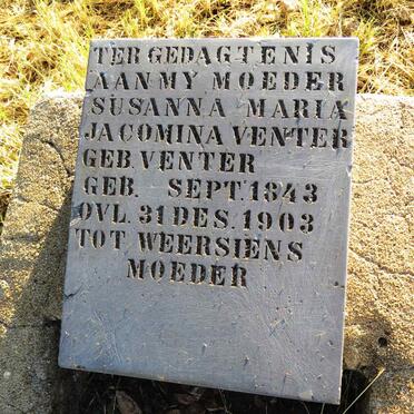 VENTER Susanna Maria Jacomina nee VENTER 1843-1903