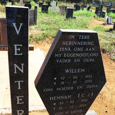 VENTER Willem 1933-2001 & C.J. 1936-2015