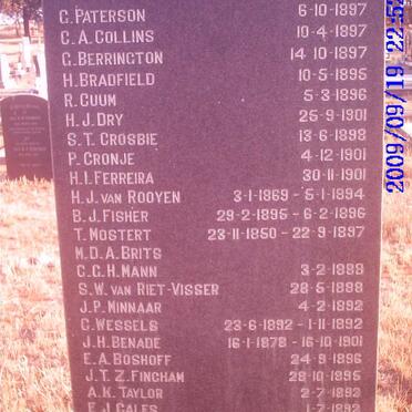 6. Names on Memorial Stone # 2