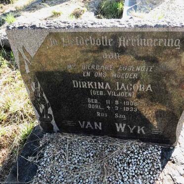 WYK Dirkina Jacoba, van nee VILJOEN 1900-1933