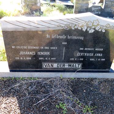 WALT Johannes Hendrik, van der 1899-1968 & Gertruida Anna 1910-1988