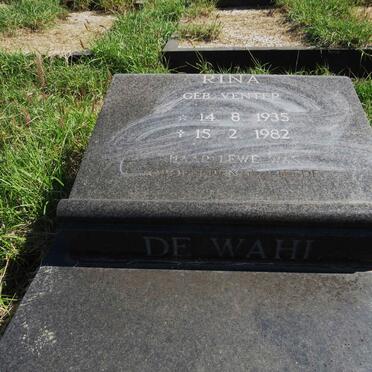 WAHL Rina, de nee VENTER 1935-1982