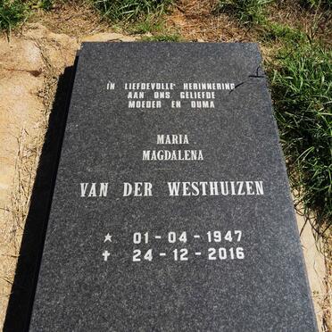 WESTHUIZEN Maria Magdalena, van der 1947-2016
