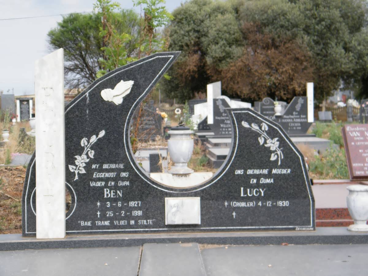 FOURIE Ben 1927-1991 &amp; Lucy GROBLER 1930-