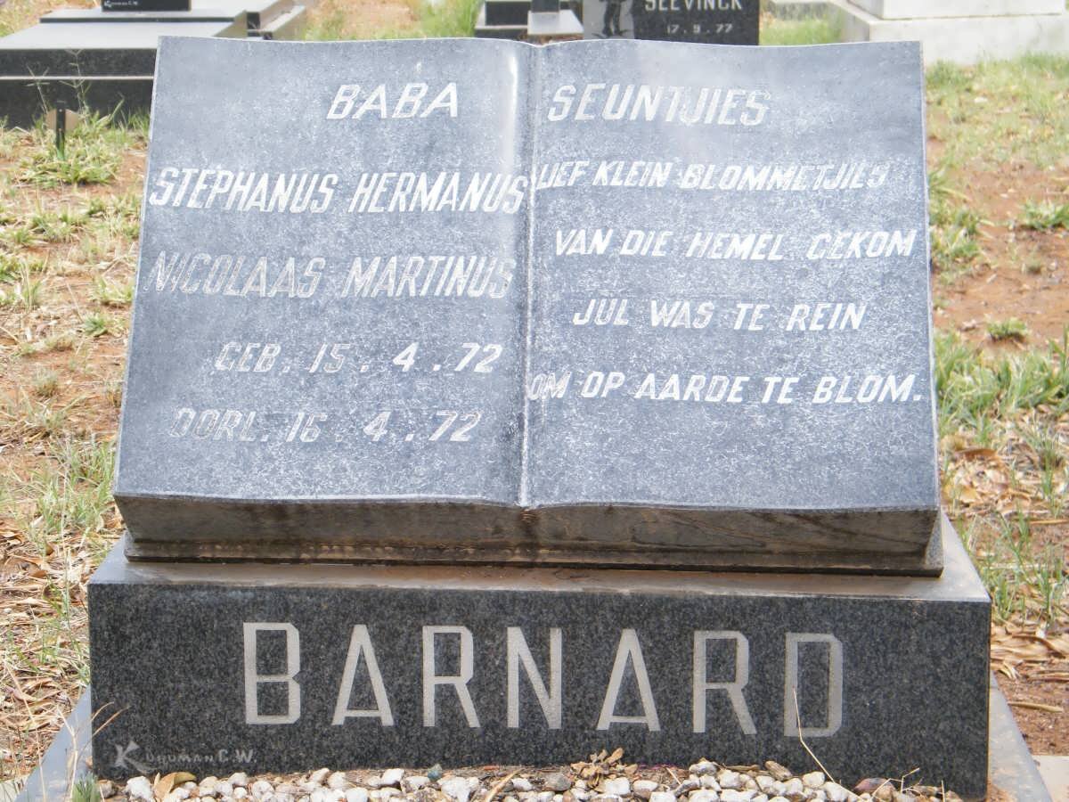BARNARD Stephanus Hermanus 1972-1972 :: BARNARD Nicolaas Martinus 1972-1972