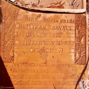 North West, VENTERSDORP district, Blesbokfontein, unknown farm cemetery