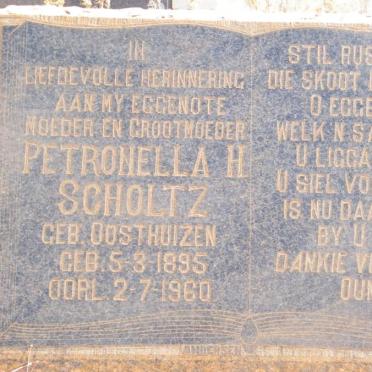 SCHOLTZ Petronella H. nee OOSTHUIZEN 1895-1960
