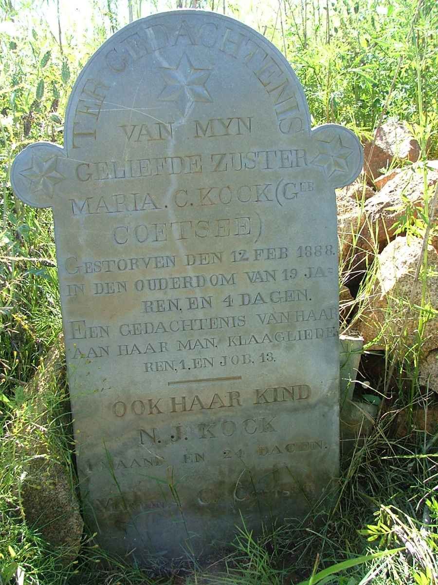 KOCK Maria nee COETSEE -1888 :: KOCK N.J.