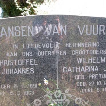 VUUREN Christoffel Johannes, Jansen van 1891-1963 &amp; Wilhelmina Catharina Jacoba PRETORIUS 1895-1979