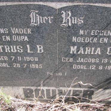 BOUWER Petrus L.B. 1908-1985 &amp; Maria C.J. JACOBS 1906-1965