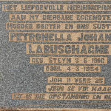 LABUSCHAGNE Petronella Johanna nee STEYN 1916-1954
