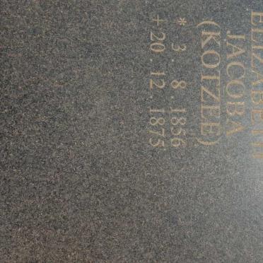 KOTZE Theunis Johannes 1853-1899 &amp; Elizabeth Jacoba KOTZEE 1856-1875
