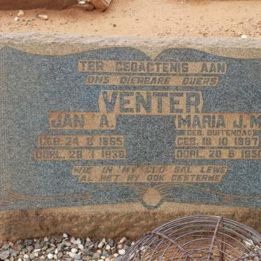 VENTER Jan A. 1865-1938 &amp; Maria J.M. BUITENDAG 1867-1950