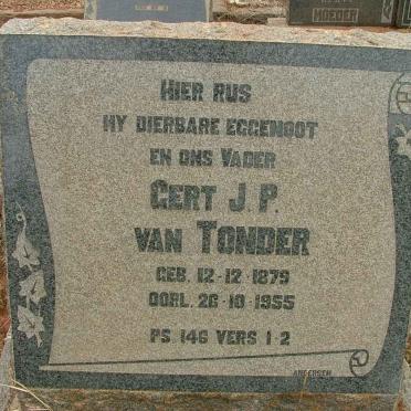 TONDER Gert J.P., van 1879-1955