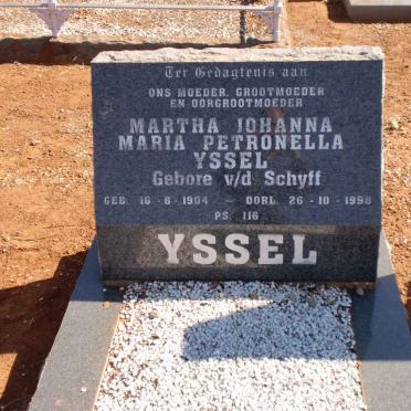 YSSEL Martha Johanna Maria Petronella nee V.D. SCHYFF 1904-1998