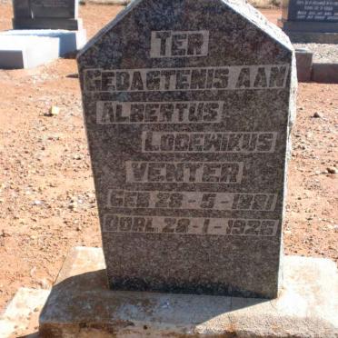 VENTER Albertus Lodewikus 1881-1926