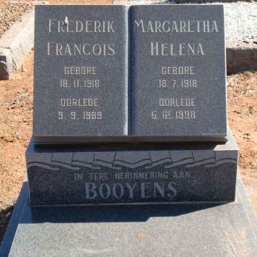 BOOYENS Frederik Francois 1918-1989 &amp; Margaretha Helena 1918-1998