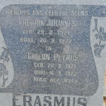 ERASMUS Fredrik Johannes 1921-1922 :: ERASMUS Gideon Petrus 1921-1922