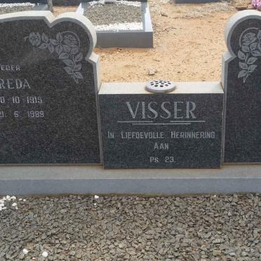 VISSER Pieter Petrie 1907-1977 &amp; Freda 1915-1989