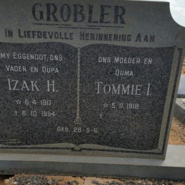 GROBLER Izak H. 1917-1994 &amp; Tommie I. 1918-