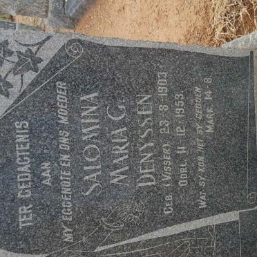 DENYSSEN Salomina Maria G. nee VISSER 1903-1953