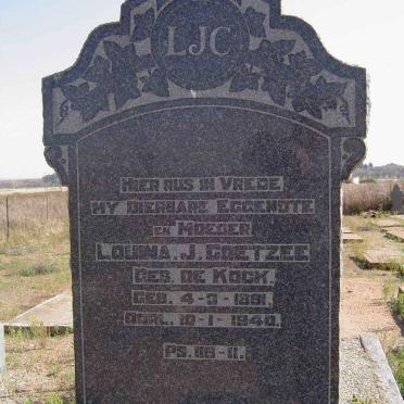 COETZEE Louina J. nee DE KOCK 1891-1940