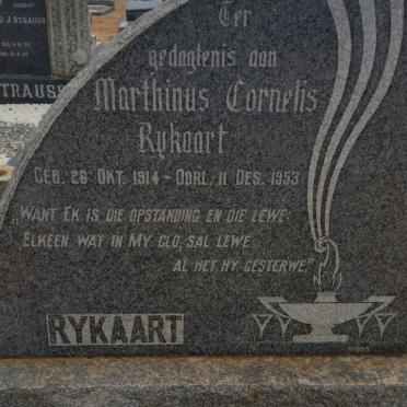 RYKAART Marthinus Cornelis 1914-1953