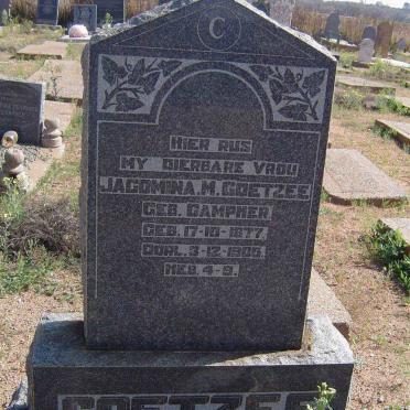 COETZEE Jacomina M. nee CAMPHER 1877-1905